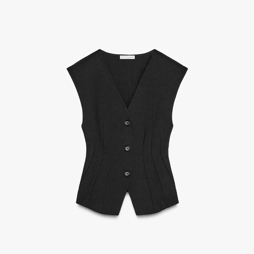 Zara Black Buttoned Blouse